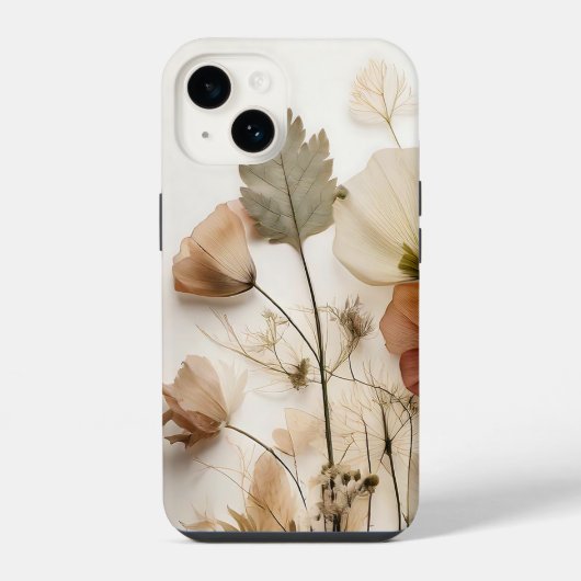 Coque Pour iPhone 14 Fleurs sauvages séchées pressées (Verso)