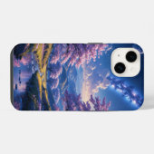 Coque Pour iPhone 14 Fleurs sous un ciel étoilé (Verso Horizontal)