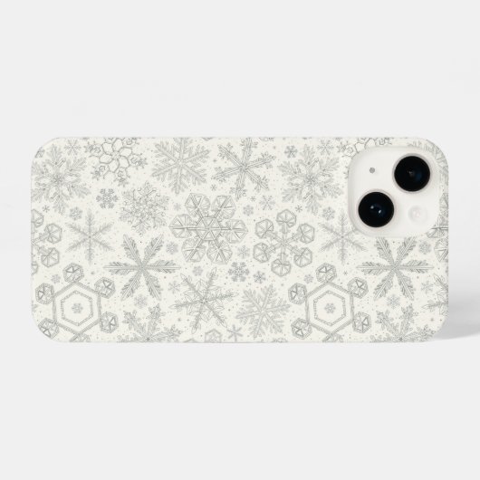 Coque Pour iPhone 14 Flocon de neige (Verso Horizontal)