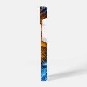 Coque Pour iPhone 14 Floral Orange Bleu Jaune Art Abstrait (Côté gauche)