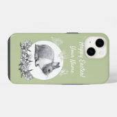 Coque Pour iPhone 14 Fluffy le lapin (Verso Horizontal)