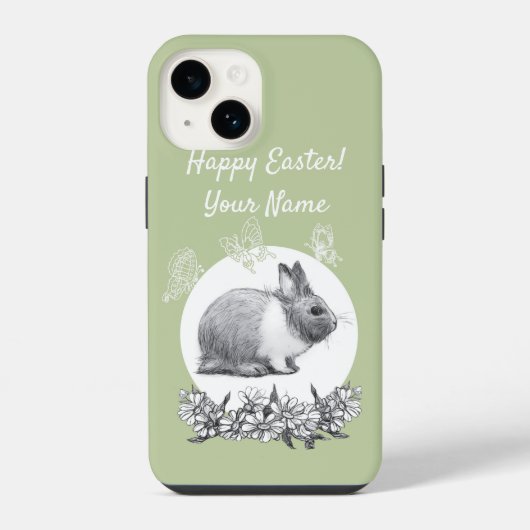 Coque Pour iPhone 14 Fluffy le lapin (Verso)