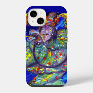 Coque Pour iPhone 14 FLUTISTE EN BLEU / Nuit de Carnaval Vénitien