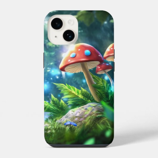 Coque Pour iPhone 14 Forêt de Champignons (Verso)