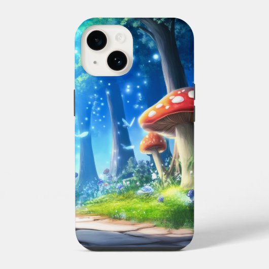 Coque Pour iPhone 14 Forêt de Champignons (Verso)
