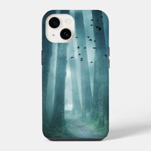 Coque Pour iPhone 14 Forêt éffrayante (Verso)