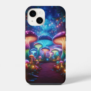 Coque Pour iPhone 14 Forêt Enchantée de Champignons Néon - F Magique Lu