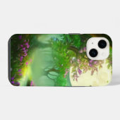 Coque Pour iPhone 14 Forêt verte et pleine lune (Verso Horizontal)