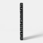 Coque Pour iPhone 14 Formes aztèques Motif blanc gris noir (Côté gauche)