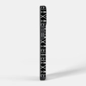 Coque Pour iPhone 14 Formes aztèques Motif blanc gris noir (Côté droit)