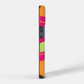 Coque Pour iPhone 14 Formes florales orange vibrant (Côté droit)