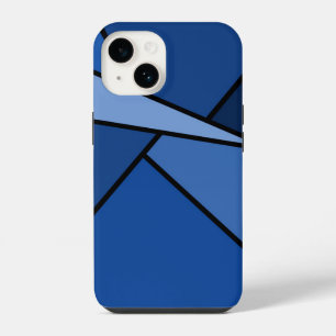Coque Pour iPhone 14 Formes géométriques bleues abstraites