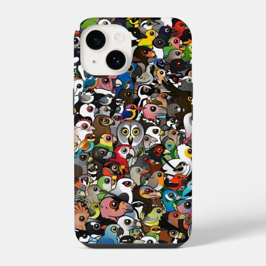 Coque Pour iPhone 14 Foule Birdorable (Verso)
