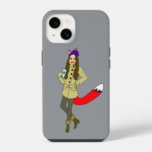 Coque Pour iPhone 14 Foxgirl (Verso)