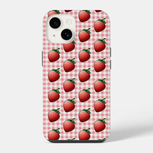 Coque Pour iPhone 14 Fraises Rouges (Verso)