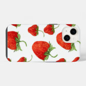 Coque Pour iPhone 14 Fraises sur coque iphone blanc (Verso Horizontal)