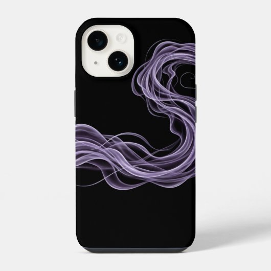 Coque Pour iPhone 14 Fumée Abstraite violette - Mur d'art éthéré (Verso)