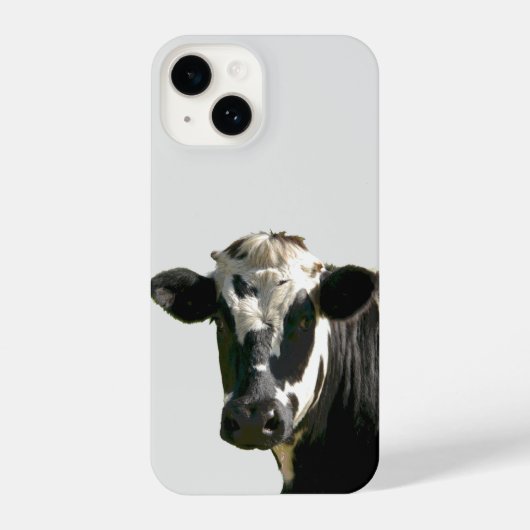 Coque Pour iPhone 14 Fun Holstein Vache Laitier ferme Humour animal (Verso)