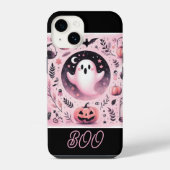 Coque Pour iPhone 14 Funky Friendly Boo Spooky Jack O Lanterns Pastel (Verso)