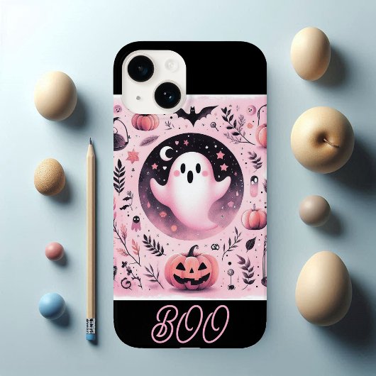 Coque Pour iPhone 14 Funky Friendly Boo Spooky Jack O Lanterns Pastel