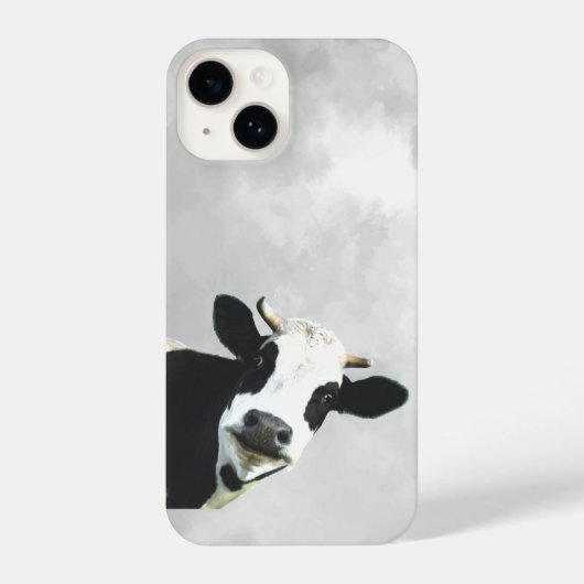 Coque Pour iPhone 14 Funky noir blanc Holstein Vache ferme animal (Verso)