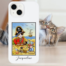 Funny Pirate Chat Souris Nom personnalisé