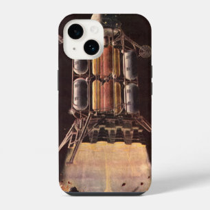 Coque Pour iPhone 14 Fusée de science-fiction vintage décollant de la p
