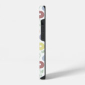 Coque Pour iPhone 14 Fuzzy Flower Rpt Pattern Pastels on White (Côté gauche)