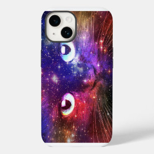Coque Pour iPhone 14 Galaxie de chat Burst de couleur