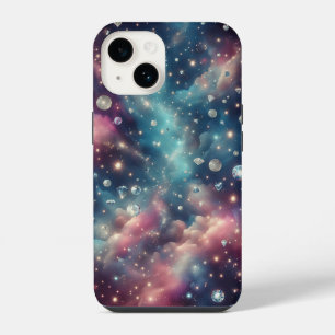 Coque Pour iPhone 14 Galaxie de rêve Diamant Espace Paillettes Étoiles