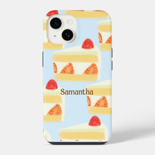 Coque Pour iPhone 14 Gâteau aux fraises (Verso)