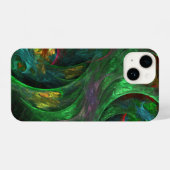 Coque Pour iPhone 14 Genesis Green Art Abstrait (Verso Horizontal)