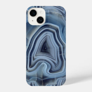 Coque Pour iPhone 14 Géode d'Agate Smoky Bleu