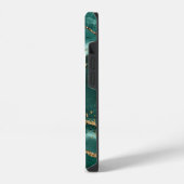 Coque Pour iPhone 14 Géode d'agate turquoise Nom en écriture dorée pail (Côté gauche)