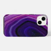 Coque Pour iPhone 14 Géode Violet Tourbillonnant Tombé (Verso Horizontal)
