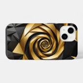 Coque Pour iPhone 14 Géométrie de la spirale dorée (Verso Horizontal)