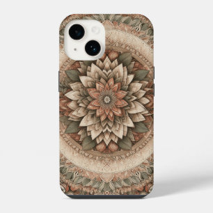 Coque Pour iPhone 14 Géométrie Florale Terreuse Intriquée - Botanique V