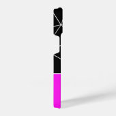 Coque Pour iPhone 14 Géométrie triangulaire noir blanc néon rose (Côté droit)