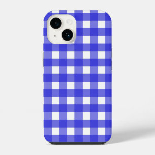 Coque Pour iPhone 14 Gingham bleu royal
