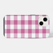 Coque Pour iPhone 14 Gingham rose (Verso Horizontal)