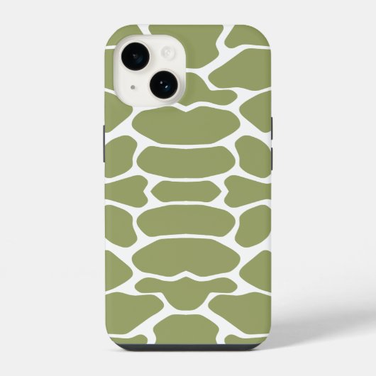 Coque Pour iPhone 14 Girafe Safari Vert (Verso)