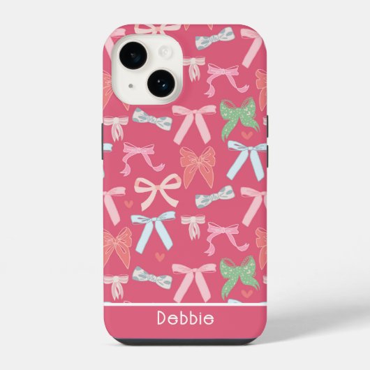 Coque Pour iPhone 14 Girl Coquette Bows (Verso)