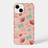 Coque Pour iPhone 14 Girly Football Bow Pattern Phone Case (Verso)