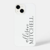 Coque Pour iPhone 14 Girly Monogram Calligraphy White iPhone Case (Verso)
