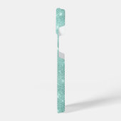 Coque Pour iPhone 14 Glam à ruban bleu étincelle Aqua (Côté gauche)