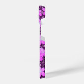 Coque Pour iPhone 14 glitter with flowers (Côté gauche)