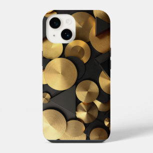 Coque Pour iPhone 14 Golden Geometry Luxury Abstrait