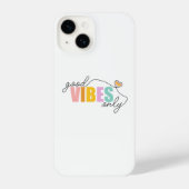 Coque Pour iPhone 14 Good Vibes seulement Rainbow Heart (Verso)