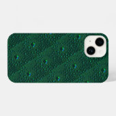 Coque Pour iPhone 14 Gouttes d'eau sur métal vert (Verso Horizontal)