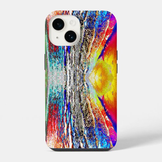 Coque Pour iPhone 14 Graphic Waves Beach coque iphone design (Verso)